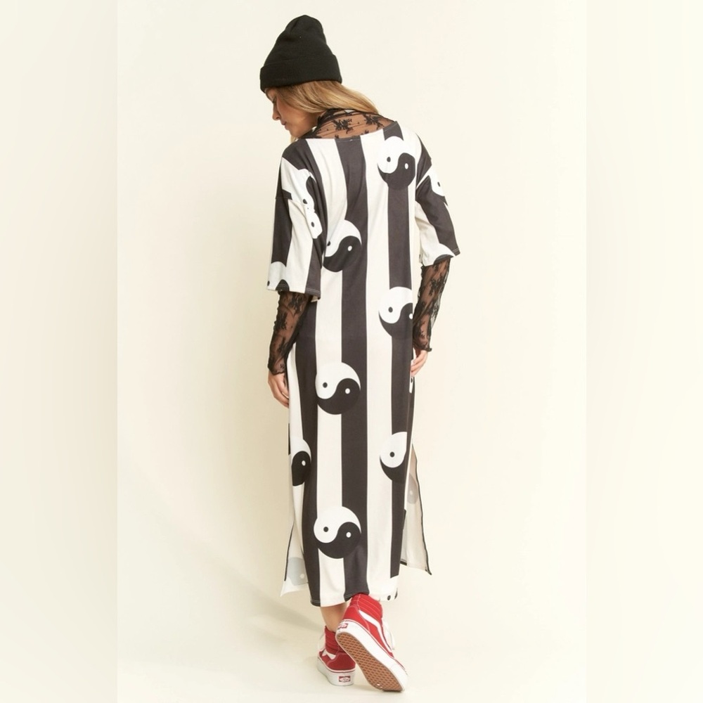 NWT JADE BY JANE YIN YANG STRIPED MIDI DRESS, VARIOUS SIZES - Picture 10 of 12